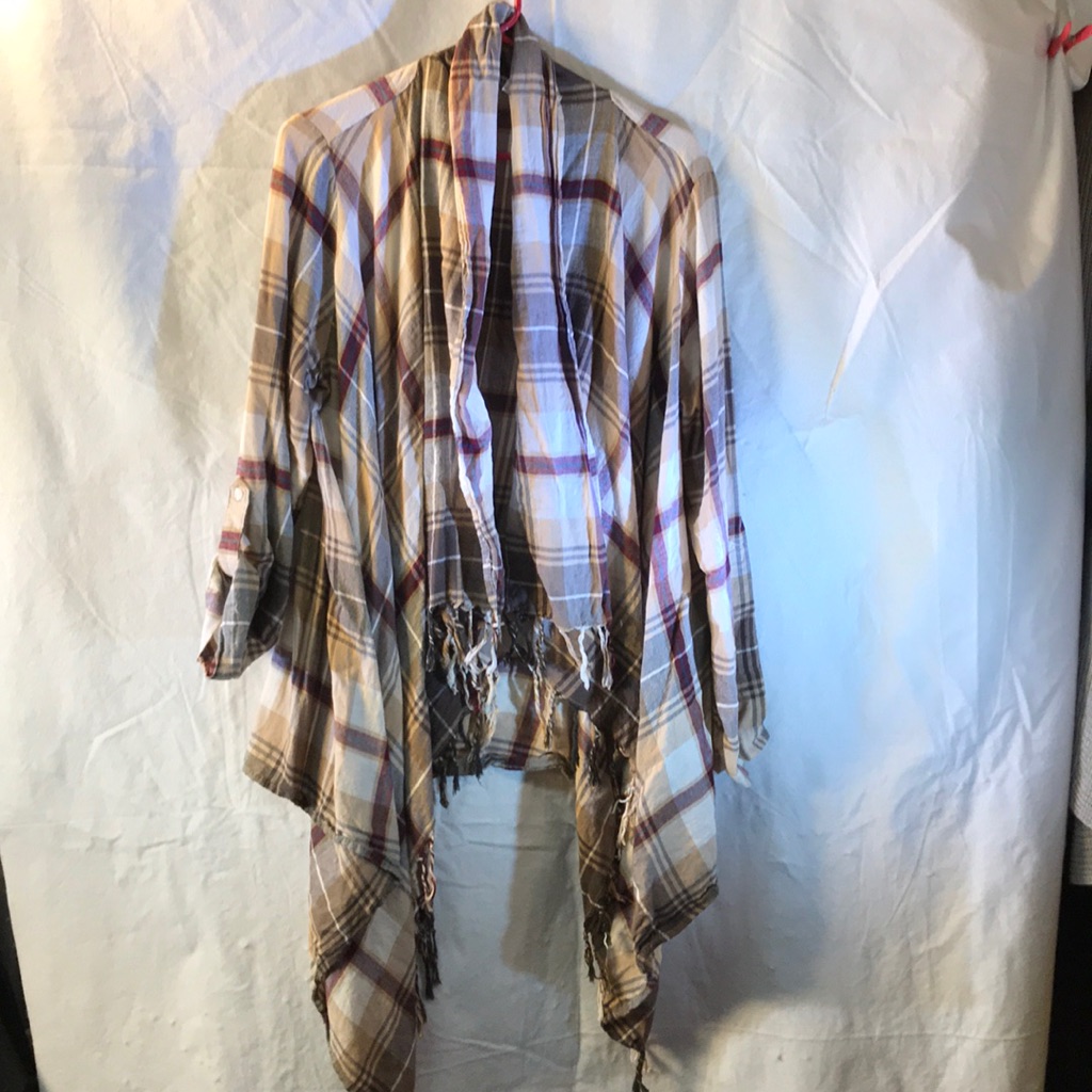 Boho Cotton Flies Fest Tunic Open Front Shirt Szxl